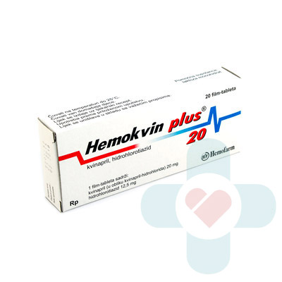 This medicine contains two active ingredients, 20 mg of quinapril and 12,5 mg of hydrochlorothiazide. Quinapril belongs to the group of medicines called a